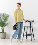 【C-FORTPOINT/フォートポイント】【ひんやり接触冷感 華奢見え】カット楊柳 ワイドシルエットTシャツ リラックス 抜け感 大人カジュアル 涼しい