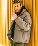 【Blue Standard/ブルースタンダード】ウールタッチ ヘリンボーン ファイバーダウンジャケット 軽量 大人カジュアル