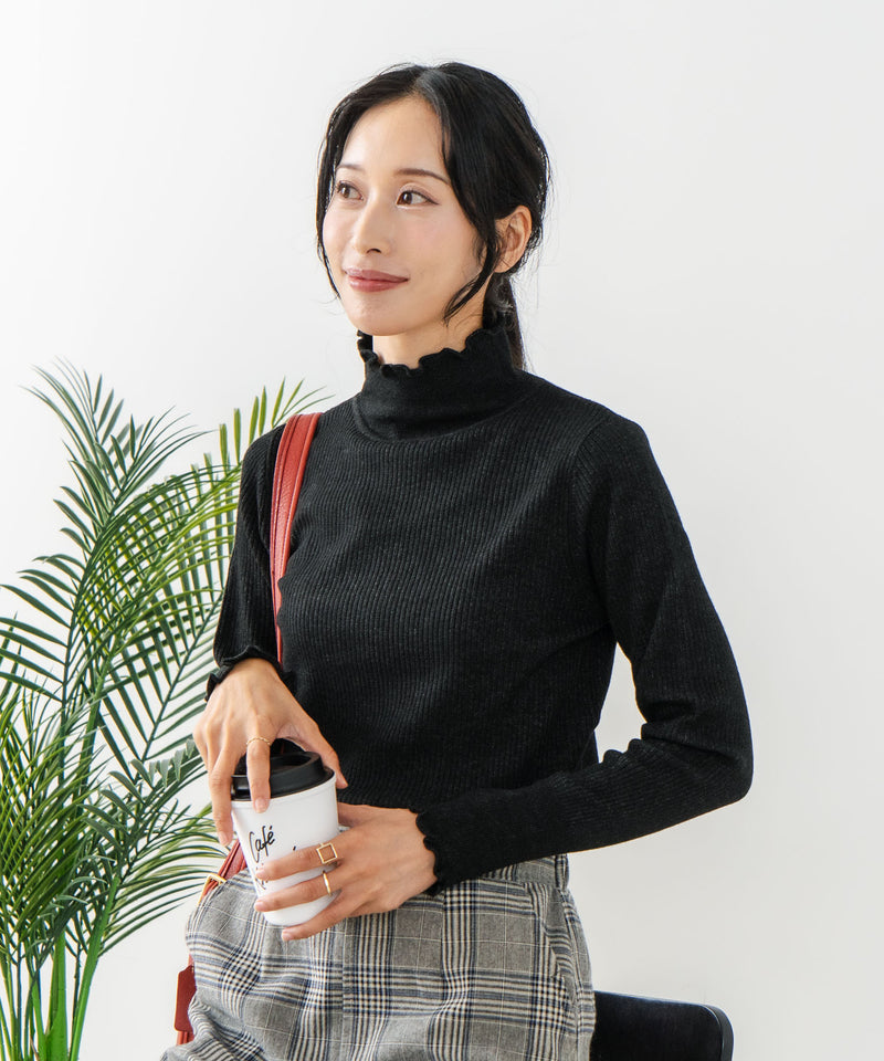 【C-FORT POINT/フォートポイント】リブハイネック ニットプルオーバー