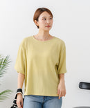 【C-FORTPOINT/フォートポイント】【ひんやり接触冷感 華奢見え】カット楊柳 ワイドシルエットTシャツ リラックス 抜け感 大人カジュアル 涼しい