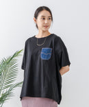 5分袖 刺繍 ポケット付Tシャツ【C17/シーセブンティーン】