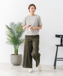 【C-FORTPOINT/フォートポイント】【細見え スタイルアップ効果】細ボーダー ジャガードリブTシャツ 着痩せ きれいめ オフィス 通勤 大人カジュアル フレンチシック