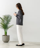 【FORT POINT/フォートポイント】レース襟 シャーリングプルオーバートップス