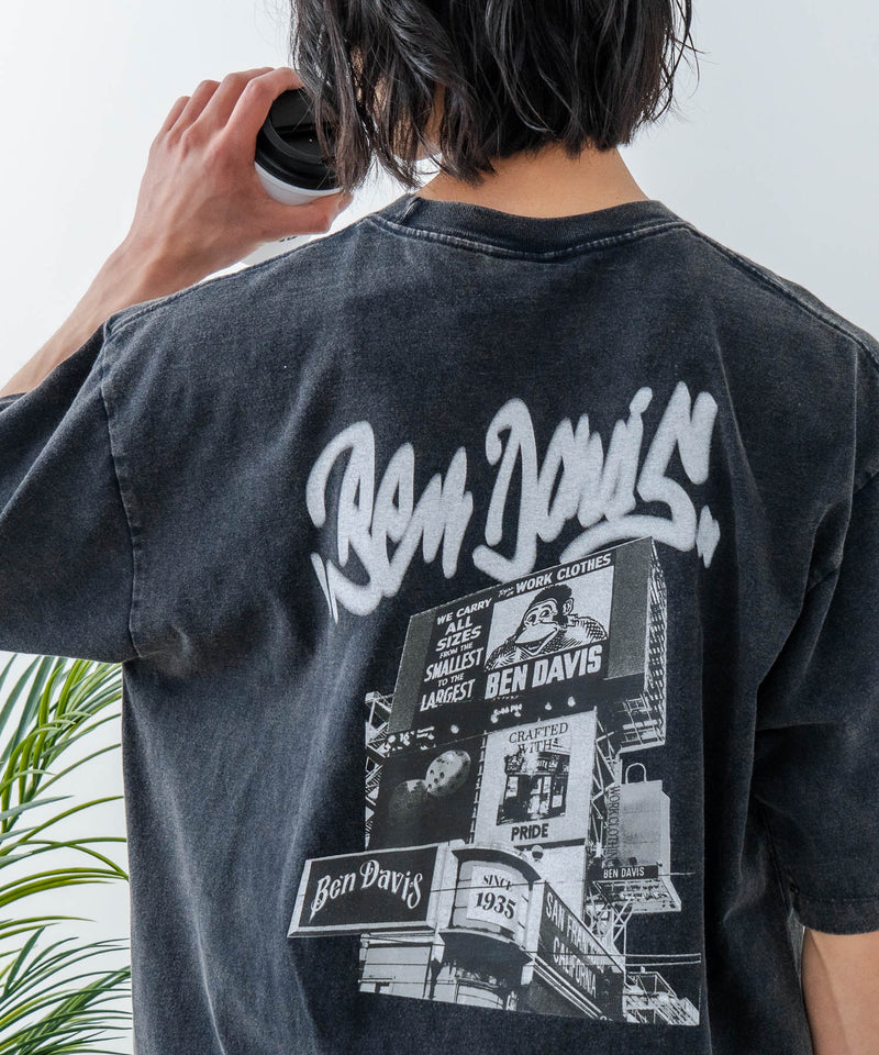 【BEN DAVIS/ベンデイビス】パウダーブリーチ加工 Tシャツ 半袖 クルーネック オーバーサイズ