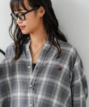 【BEVERLY HILLS POLO CLUB/ビバリーヒルズポロクラブ】オーバーサイズ ロゴ ワンポイント刺繍 シャギーチェックシャツ/フランネルシャツ/レディース メンズ