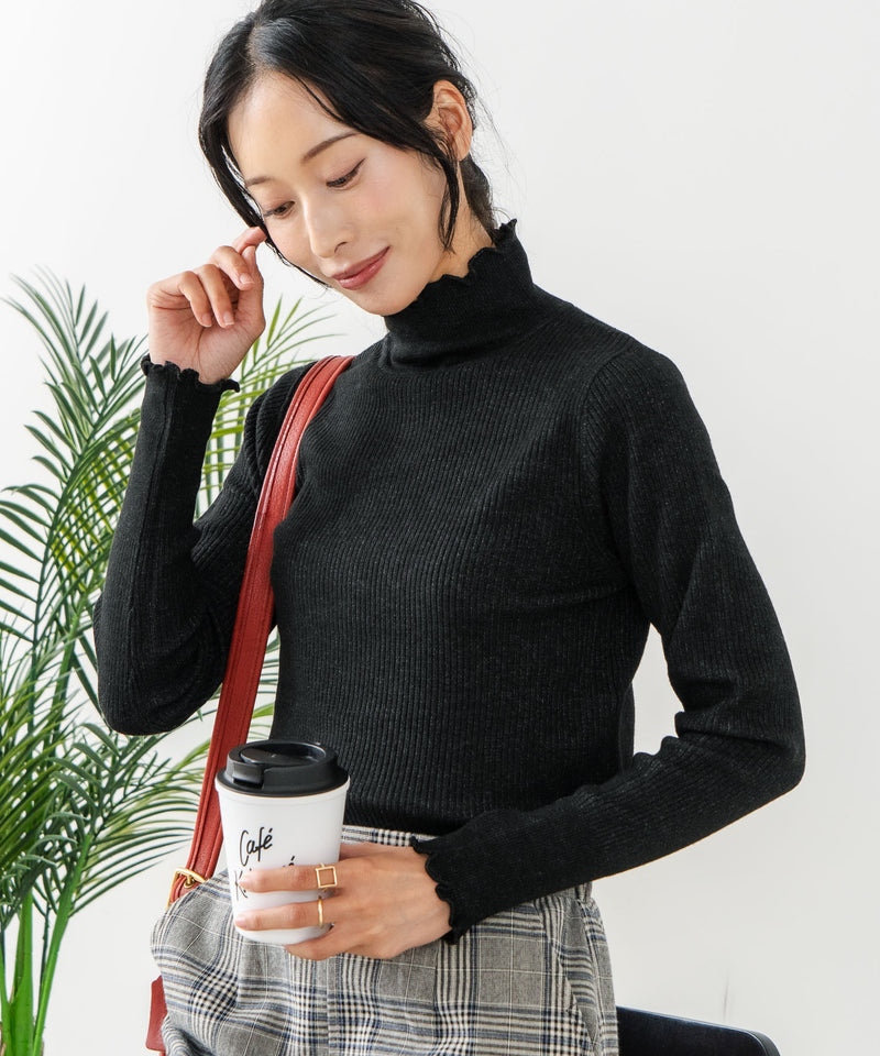 【C-FORT POINT/フォートポイント】リブハイネック ニットプルオーバー