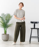 【C-FORTPOINT/フォートポイント】【細見え スタイルアップ効果】細ボーダー ジャガードリブTシャツ 着痩せ きれいめ オフィス 通勤 大人カジュアル フレンチシック