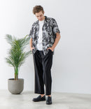 レーヨン 総柄プリント シャツ アロハ 接触冷感 レーヨン100％【BLUE STANDARD/ブルースタンダード】