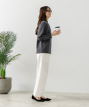 【FORT POINT/フォートポイント】レース襟 シャーリングプルオーバートップス