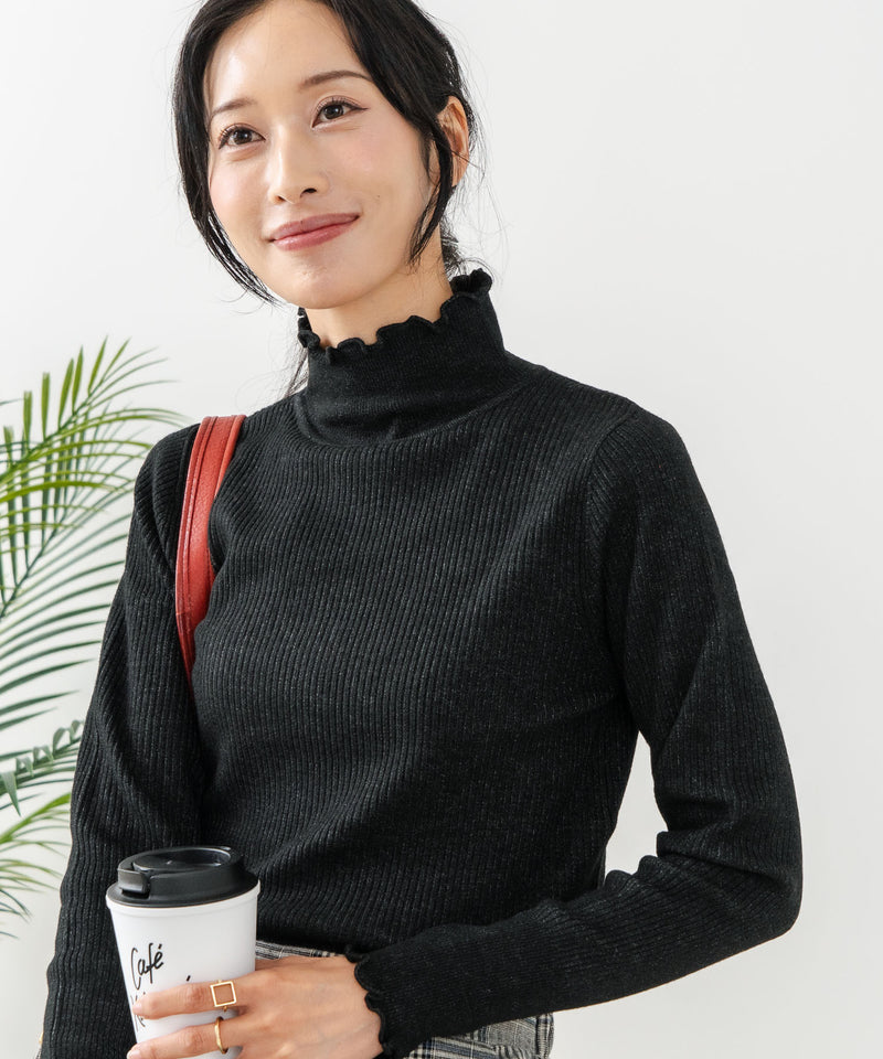 【C-FORT POINT/フォートポイント】リブハイネック ニットプルオーバー