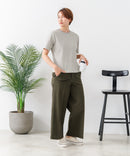 【C-FORTPOINT/フォートポイント】【細見え スタイルアップ効果】細ボーダー ジャガードリブTシャツ 着痩せ きれいめ オフィス 通勤 大人カジュアル フレンチシック