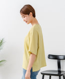 【C-FORTPOINT/フォートポイント】【ひんやり接触冷感 華奢見え】カット楊柳 ワイドシルエットTシャツ リラックス 抜け感 大人カジュアル 涼しい