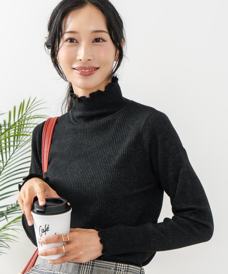 【C-FORT POINT/フォートポイント】リブハイネック ニットプルオーバー