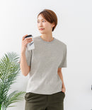 【C-FORTPOINT/フォートポイント】【細見え スタイルアップ効果】細ボーダー ジャガードリブTシャツ 着痩せ きれいめ オフィス 通勤 大人カジュアル フレンチシック