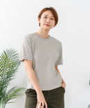 【C-FORTPOINT/フォートポイント】【細見え スタイルアップ効果】細ボーダー ジャガードリブTシャツ 着痩せ きれいめ オフィス 通勤 大人カジュアル フレンチシック
