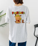【sanrio/サンリオ】【ゆったりルーズシルエット】日焼けキャラクター サガラ刺繍Tシャツ ハローキティ クロミ ポチャッコ y2k 平成レトロ