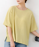 【C-FORTPOINT/フォートポイント】【ひんやり接触冷感 華奢見え】カット楊柳 ワイドシルエットTシャツ リラックス 抜け感 大人カジュアル 涼しい