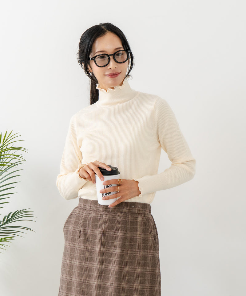 【C-FORT POINT/フォートポイント】リブハイネック ニットプルオーバー