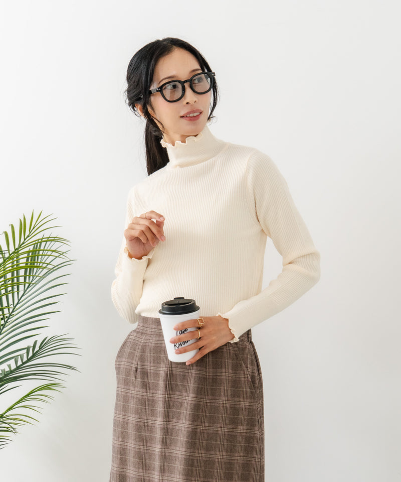 【C-FORT POINT/フォートポイント】リブハイネック ニットプルオーバー