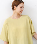 【C-FORTPOINT/フォートポイント】【ひんやり接触冷感 華奢見え】カット楊柳 ワイドシルエットTシャツ リラックス 抜け感 大人カジュアル 涼しい