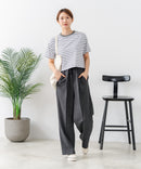 【C-FORT POINT/フォートポイント】ボーダークロップド丈Ｔシャツ