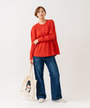 【HANES/ヘインズ】【長めの着丈は気になる腰周りをすっきりカバー】HANES Thermal for HER サーマルヘンリーロンＴ 長袖 無地 シンプル ドロップショルダー リングドット使い ヘムライン ❘ジーンズメイト公式オンラインショップ