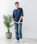 ZEROSTAIN フェイクレイヤード ビッグシルエット キーネック クルーネック Tシャツ 汗染みの目立ちにくいTシャツ 防汚 ＵＶカット ZERO STAIN