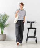 【C-FORT POINT/フォートポイント】ボーダークロップド丈Ｔシャツ