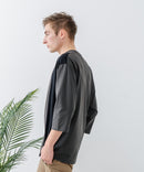 ZEROSTAIN フェイクレイヤード ビッグシルエット 切り替えデザイン 7分袖Tシャツ 汗染みの目立ちにくいTシャツ 防汚 UVカット