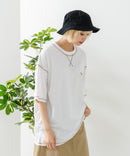 【OUTDOOR EXCHANGE/アウトドアエクスチェンジ】×【ZERO STAIN/ゼロステイン】コラボ 配色 3本針ステッチ クルーネック Tシャツ