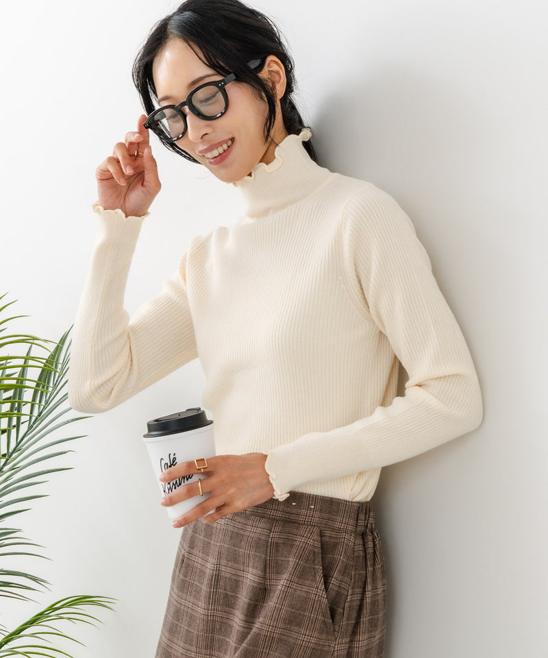 【C-FORT POINT/フォートポイント】リブハイネック ニットプルオーバー