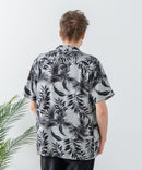 レーヨン 総柄プリント シャツ アロハ 接触冷感 レーヨン100％【BLUE STANDARD/ブルースタンダード】