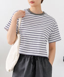 【C-FORT POINT/フォートポイント】ボーダークロップド丈Ｔシャツ