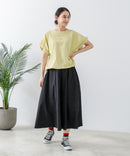 5分袖 刺繍 ねじりスリーブTシャツ【C17/シーセブンティーン】