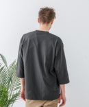 ZEROSTAIN フェイクレイヤード ビッグシルエット 切り替えデザイン 7分袖Tシャツ 汗染みの目立ちにくいTシャツ 防汚 UVカット