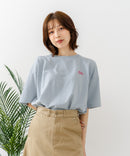 【sanrio/サンリオ】【ゆったりルーズシルエット】日焼けキャラクター サガラ刺繍Tシャツ ハローキティ クロミ ポチャッコ y2k 平成レトロ