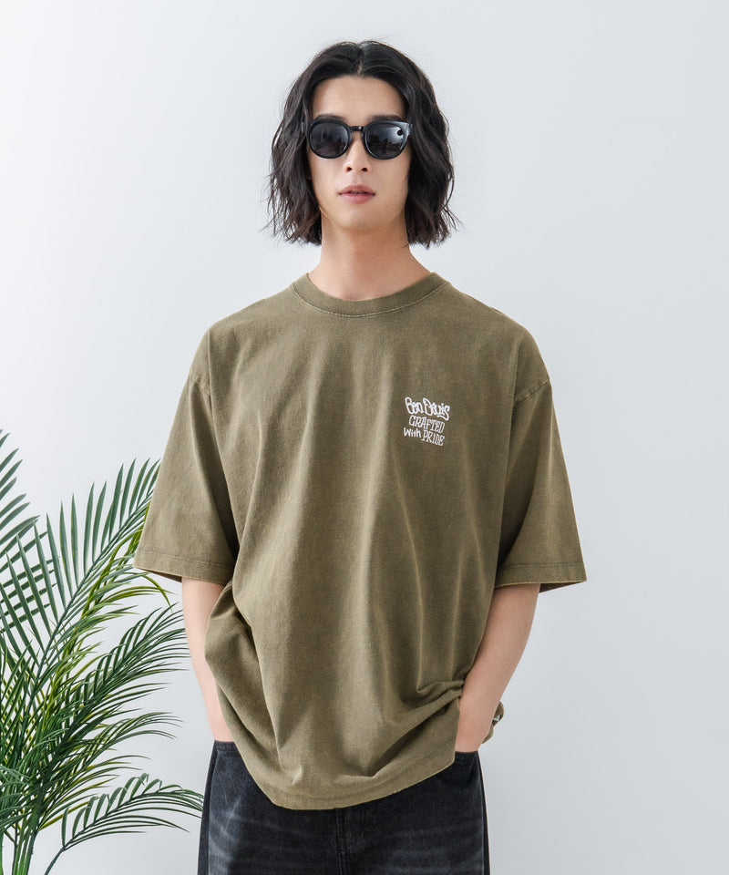 【BEN DAVIS/ベンデイビス】パウダーブリーチ加工 Tシャツ 半袖 クルーネック オーバーサイズ