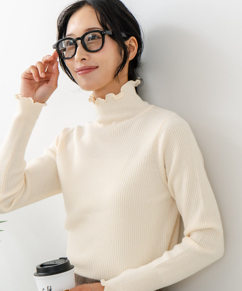 【C-FORT POINT/フォートポイント】リブハイネック ニットプルオーバー