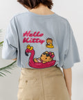 【sanrio/サンリオ】【ゆったりルーズシルエット】日焼けキャラクター サガラ刺繍Tシャツ ハローキティ クロミ ポチャッコ y2k 平成レトロ