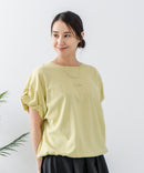 5分袖 刺繍 ねじりスリーブTシャツ【C17/シーセブンティーン】