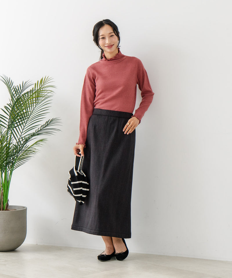 【C-FORT POINT/フォートポイント】リブハイネック ニットプルオーバー