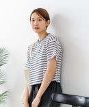 【C-FORT POINT/フォートポイント】ボーダークロップド丈Ｔシャツ
