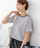【C-FORT POINT/フォートポイント】ボーダークロップド丈Ｔシャツ