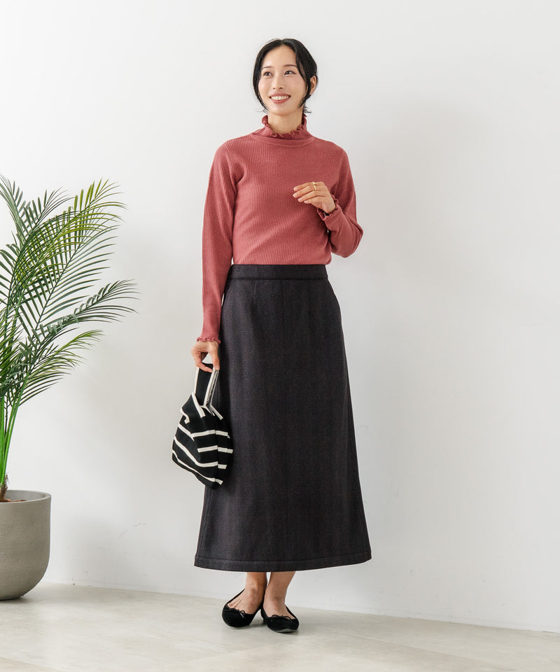 【C-FORT POINT/フォートポイント】リブハイネック ニットプルオーバー