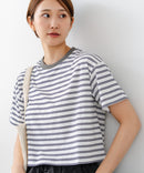 【C-FORT POINT/フォートポイント】ボーダークロップド丈Ｔシャツ