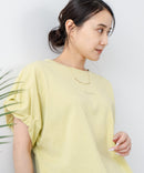 5分袖 刺繍 ねじりスリーブTシャツ【C17/シーセブンティーン】