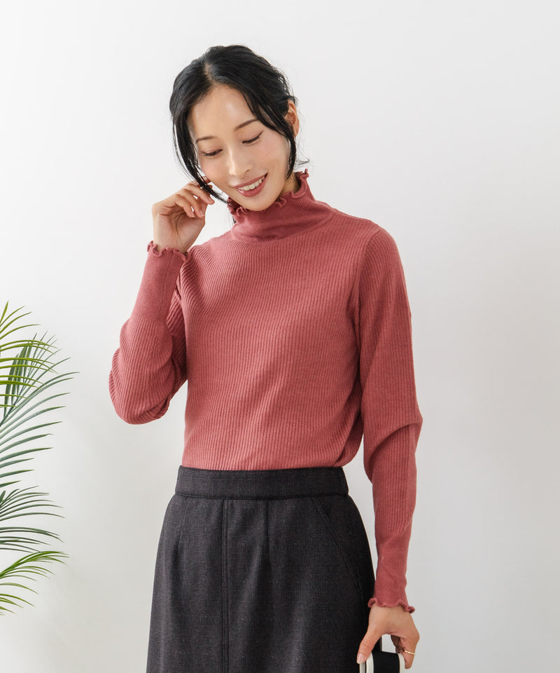 【C-FORT POINT/フォートポイント】リブハイネック ニットプルオーバー