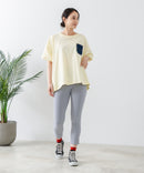 5分袖 刺繍 ポケット付Tシャツ【C17/シーセブンティーン】