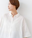 【C-FORTPOINT/フォートポイント】【涼しく着られて体型カバーも】綿麻ブラウス 天然素材 蒸れにくい さらさら 涼感 落ち感 高見え ニュアンスカラー