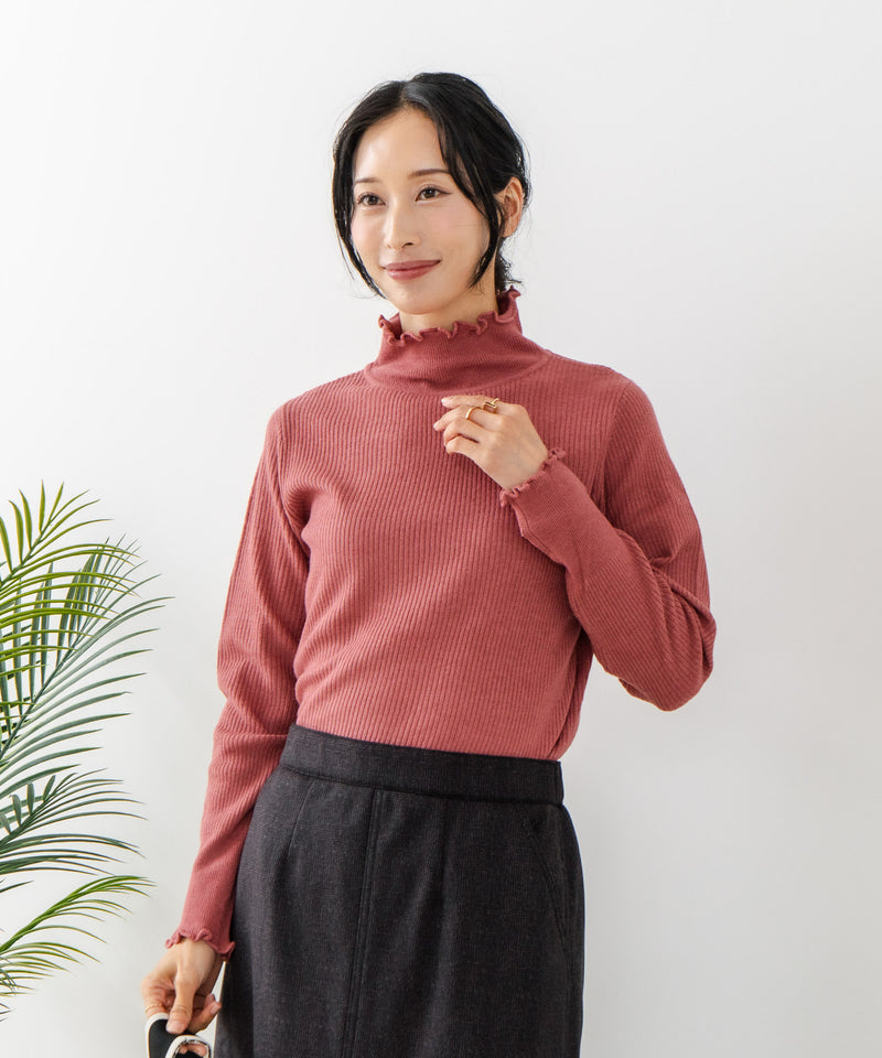 【C-FORT POINT/フォートポイント】リブハイネック ニットプルオーバー